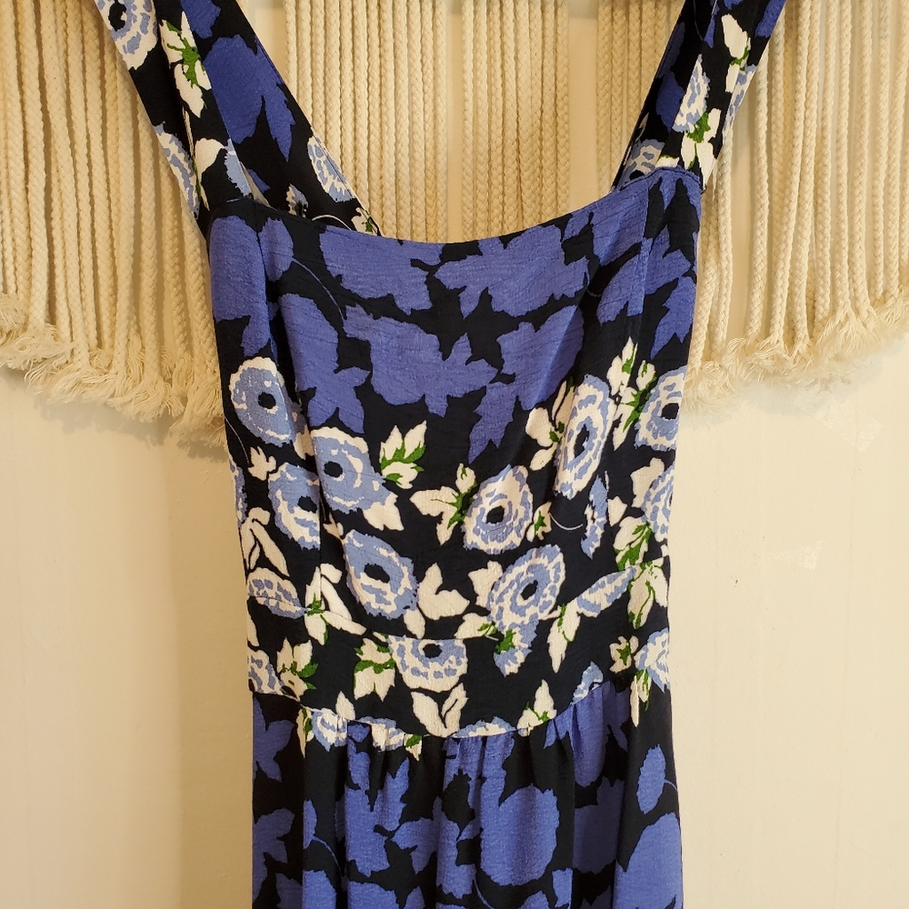 ANTHRO MAEVE Floral Blue Square Neck Maxi Dress 2 - Picture 5 of 11